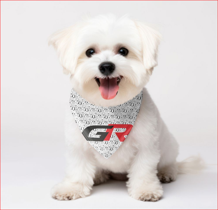 GR BLK & WHT DOG BANDANA
