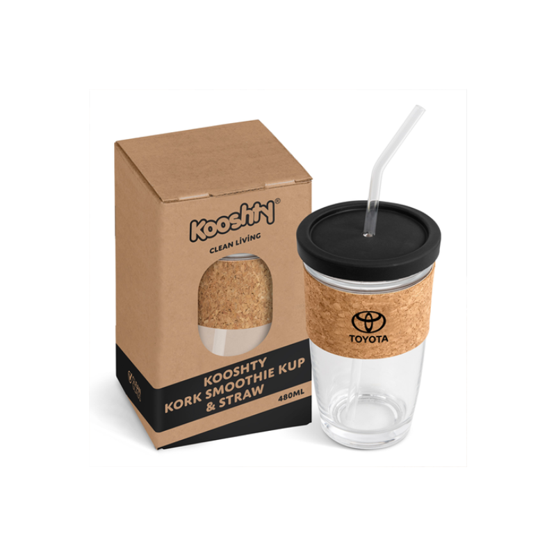 Toyota Glass Smoothie Cup and Straw