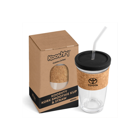 Toyota Glass Smoothie Cup and Glass Straw